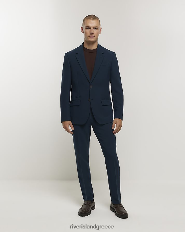 River Island ενδύματα μπλε άνδρες slim fit κοστούμι παντελόνι B6N8X2463