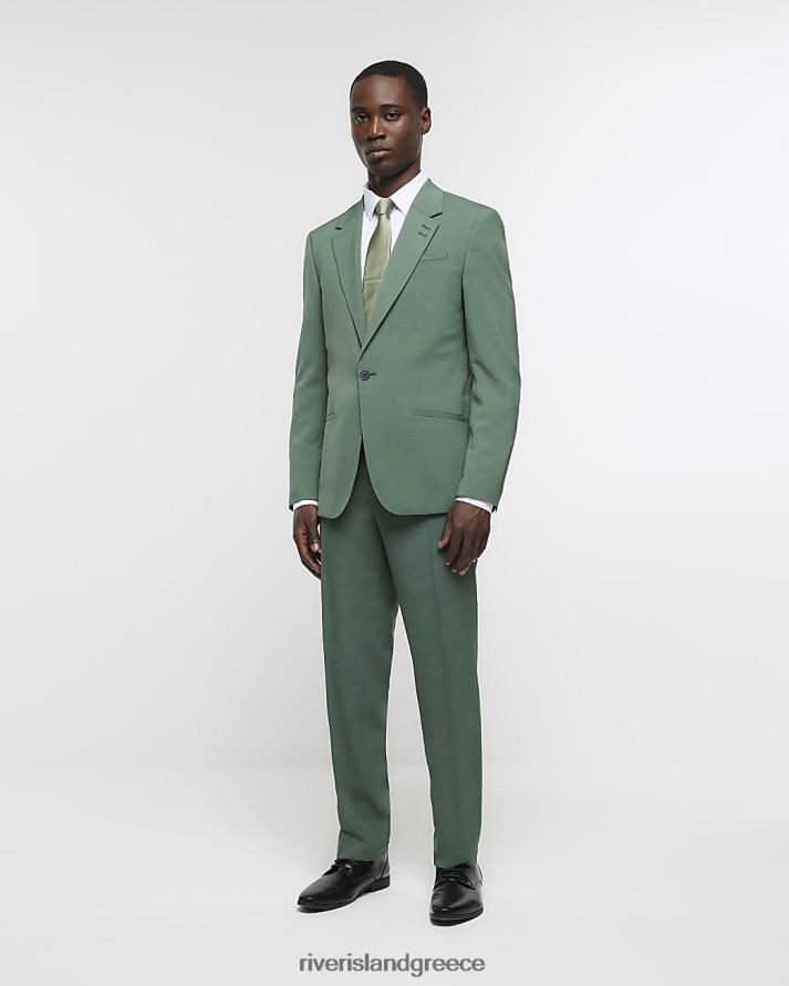 River Island ενδύματα πράσινος άνδρες slim fit κοστούμι παντελόνι B6N8X5473