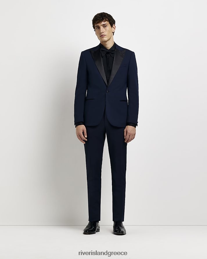 River Island ενδύματα ΠΟΛΕΜΙΚΟ ΝΑΥΤΙΚΟ άνδρες σμόκιν παντελόνι slim fit B6N8X5492