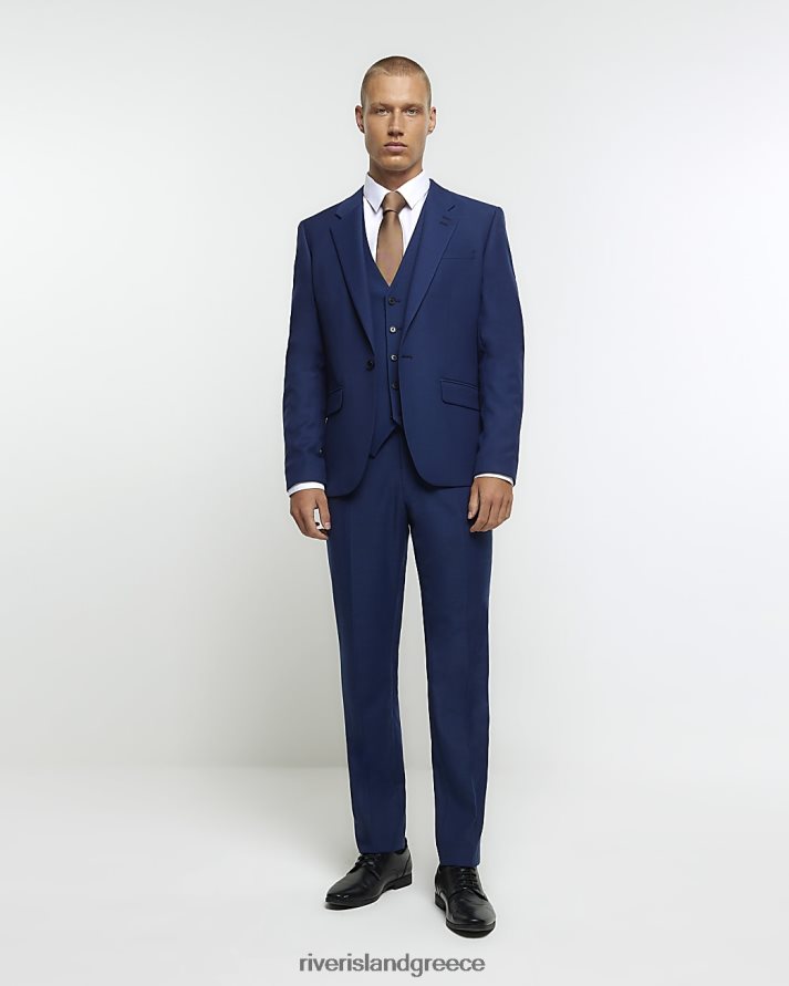 River Island ενδύματα μπλε άνδρες slim fit κοστούμι παντελόνι B6N8X5813