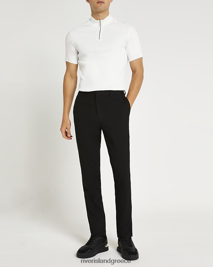 River Island ενδύματα μαύρος άνδρες slim fit smart παντελόνι B6N8X2487