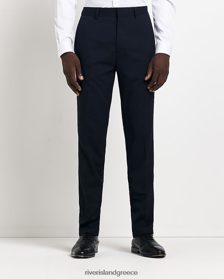River Island ενδύματα ΠΟΛΕΜΙΚΟ ΝΑΥΤΙΚΟ άνδρες slim fit smart παντελόνι B6N8X2489