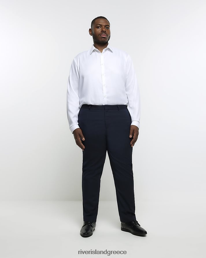 River Island ενδύματα ΠΟΛΕΜΙΚΟ ΝΑΥΤΙΚΟ άνδρες μεγάλο & ψηλό slim fit smart παντελόνι B6N8X5969