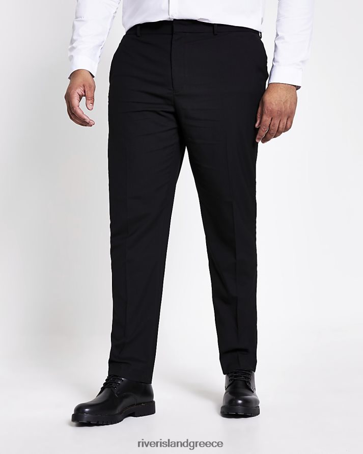 River Island ενδύματα μαύρος άνδρες μεγάλο και ψηλό slim fit smart παντελόνι B6N8X5984