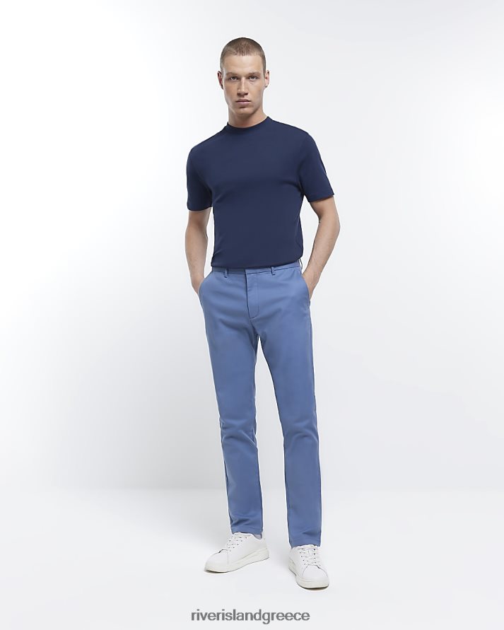 River Island ενδύματα μπλε άνδρες slim fit smart chino παντελόνι B6N8X2403