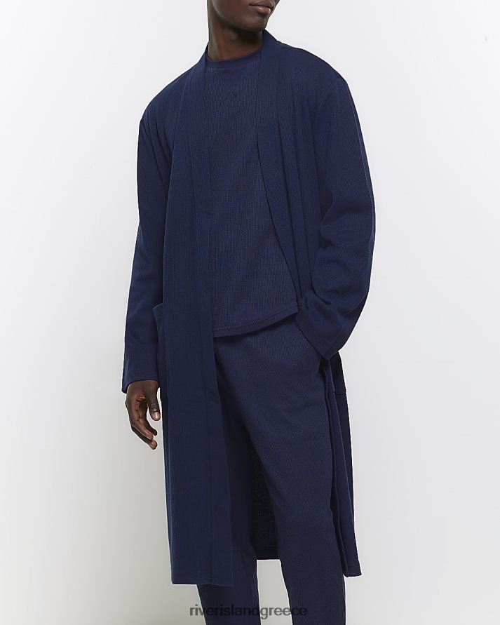 River Island ενδύματα ΠΟΛΕΜΙΚΟ ΝΑΥΤΙΚΟ άνδρες φόρμα με υφή βάφλας με κανονική εφαρμογή B6N8X2586