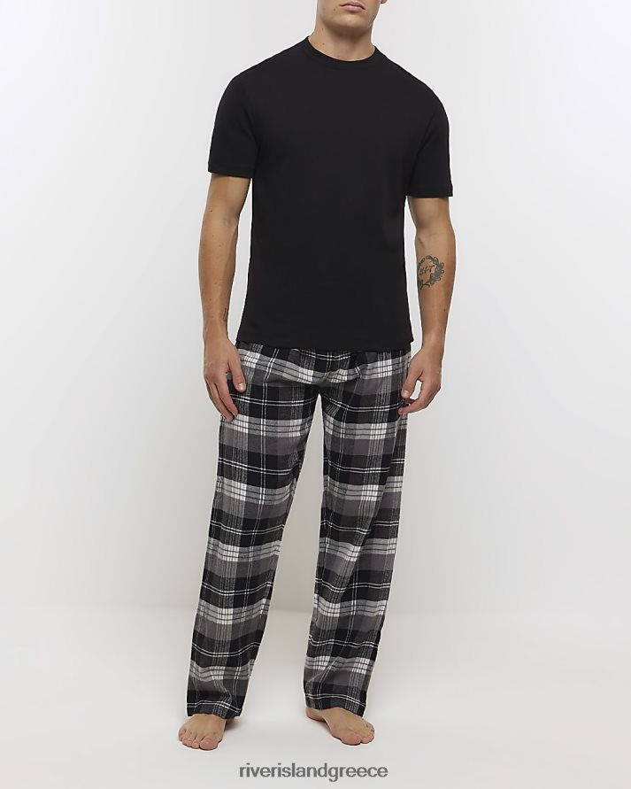 River Island ενδύματα μαύρος άνδρες κανονικό πάτο πιτζάμας B6N8X2654