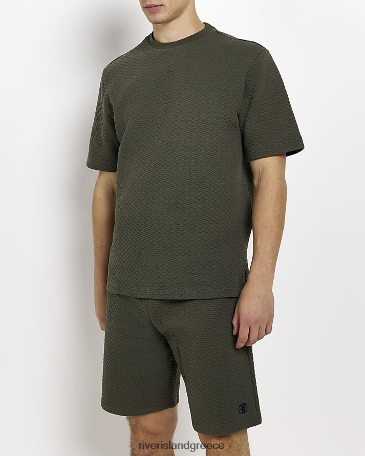 River Island ενδύματα χακί άνδρες σετ σαλονιού με καπιτονέ κανονικής εφαρμογής B6N8X3120