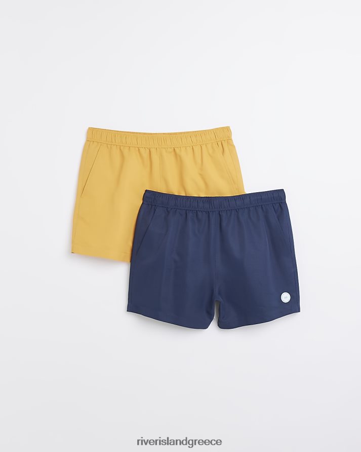 River Island ενδύματα ΠΟΛΕΜΙΚΟ ΝΑΥΤΙΚΟ άνδρες πολυσυσκευασία κανονικής εφαρμογής με 2 σορτς μαγιό B6N8X5794