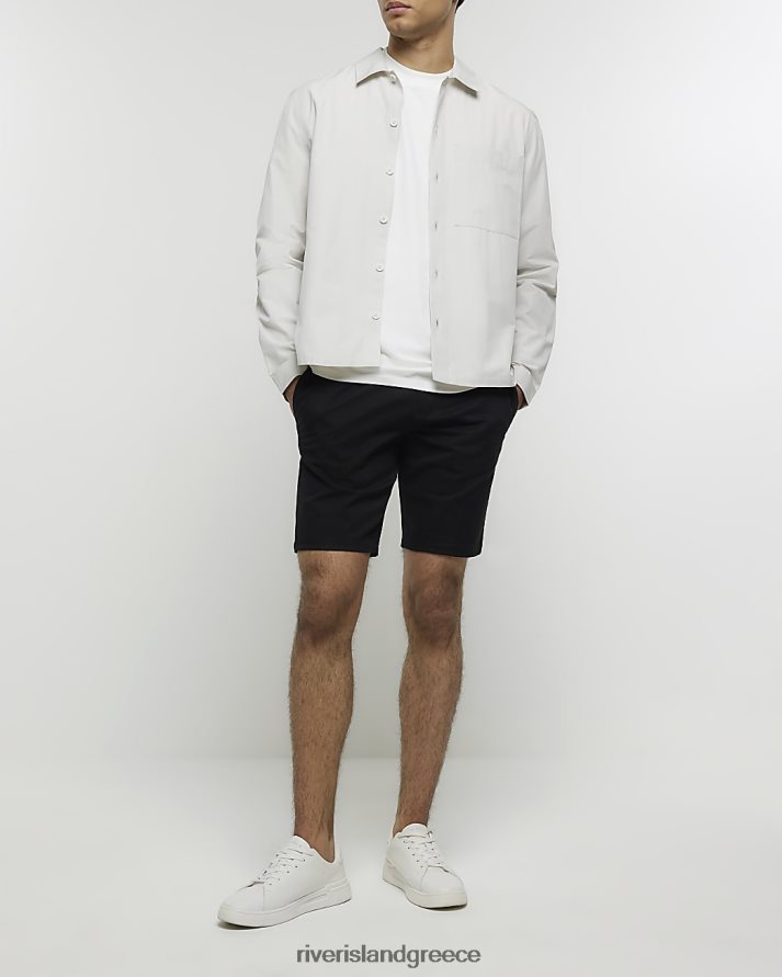 River Island ενδύματα μαύρος άνδρες skinny fit chino κοντό B6N8X2832