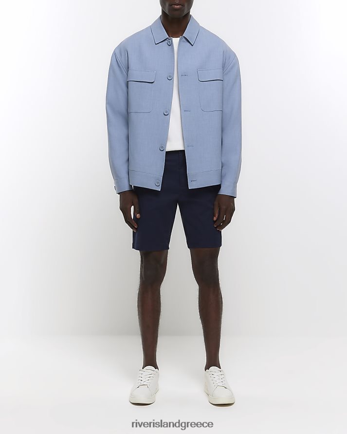 River Island ενδύματα ΠΟΛΕΜΙΚΟ ΝΑΥΤΙΚΟ άνδρες skinny fit chino κοντό B6N8X2833