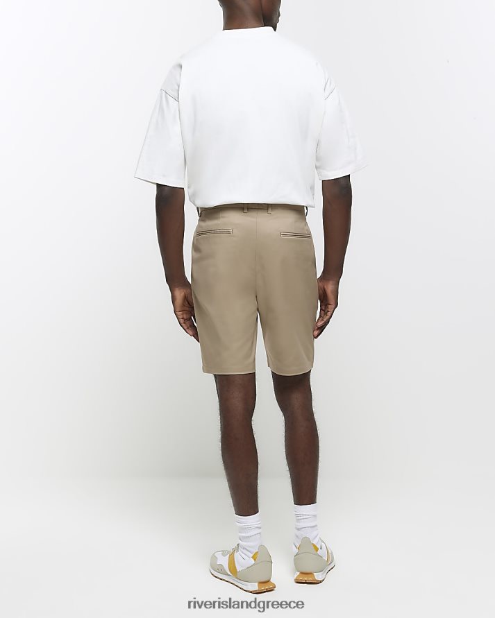 River Island ενδύματα μπεζ άνδρες slim fit chino short B6N8X5413