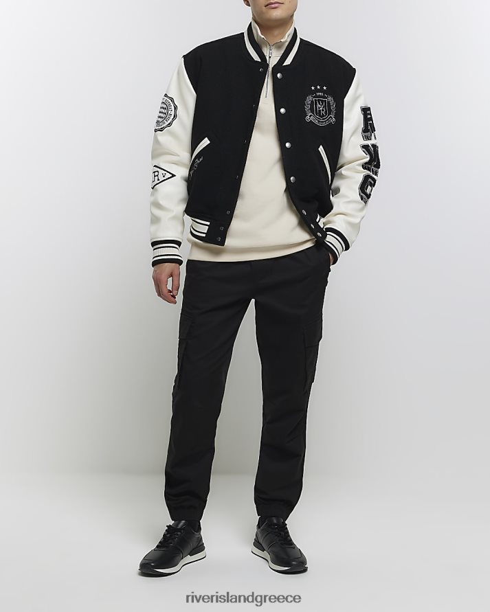 River Island ενδύματα μαύρος άνδρες τζόγκερ φορτίου με λεπτή εφαρμογή B6N8X2343