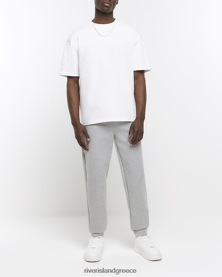 River Island ενδύματα γκρί άνδρες έξυπνοι τζόγκερ με μανσέτες από νεοπρένιο σε λεπτή εφαρμογή B6N8X2683