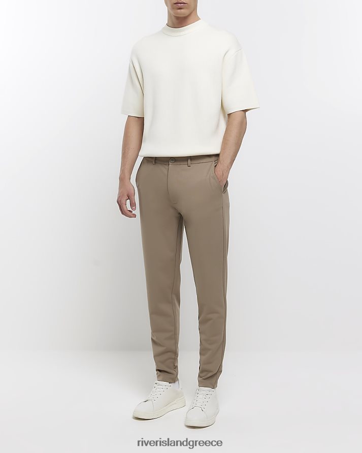 River Island ενδύματα πέτρα άνδρες έξυπνοι τζόγκερ με λεπτή εφαρμογή B6N8X2998