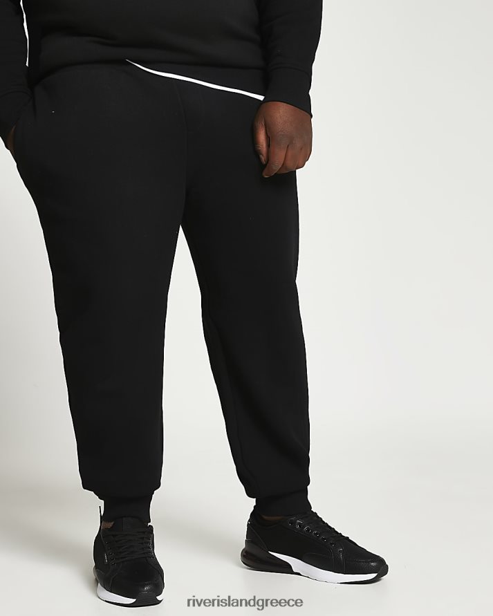 River Island ενδύματα μαύρος άνδρες μεγάλοι & ψηλοί τζόγκερ με λεπτή εφαρμογή B6N8X3145