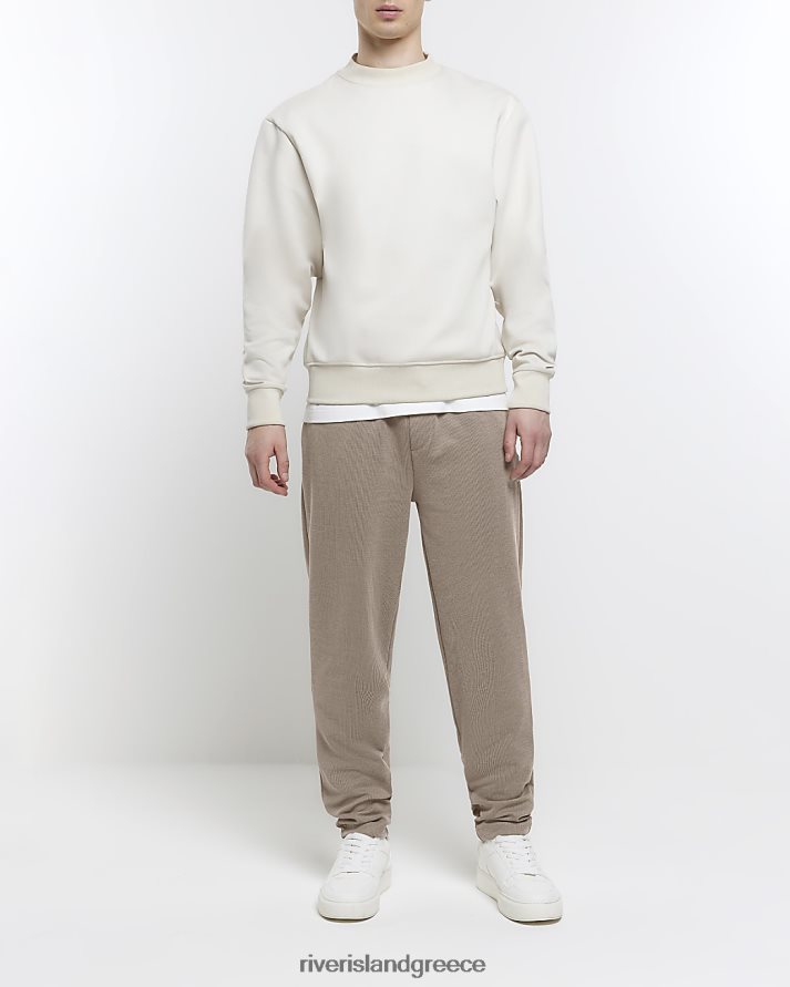 River Island ενδύματα μπεζ άνδρες slim fit jersey joggers B6N8X2506