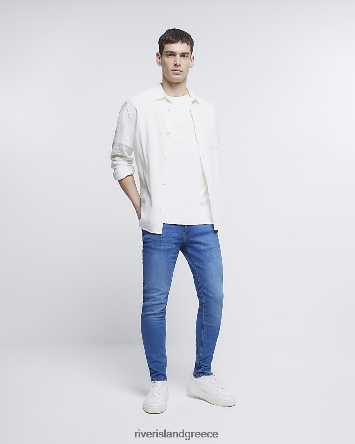 River Island ενδύματα μπλε άνδρες στενό τζιν B6N8X2466