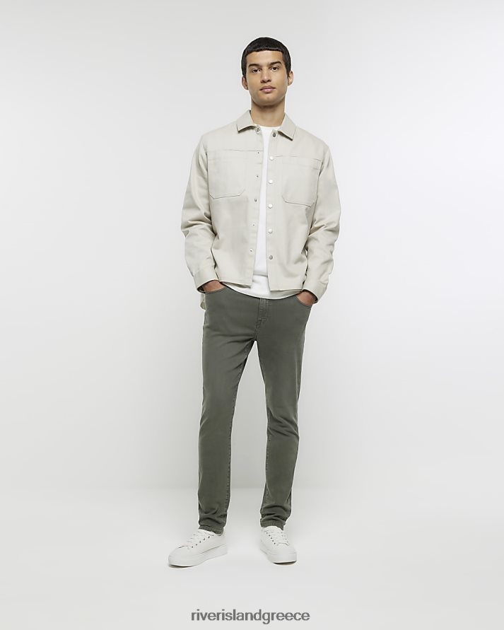River Island ενδύματα σκούρο πράσινο άνδρες στενά τζιν B6N8X2782