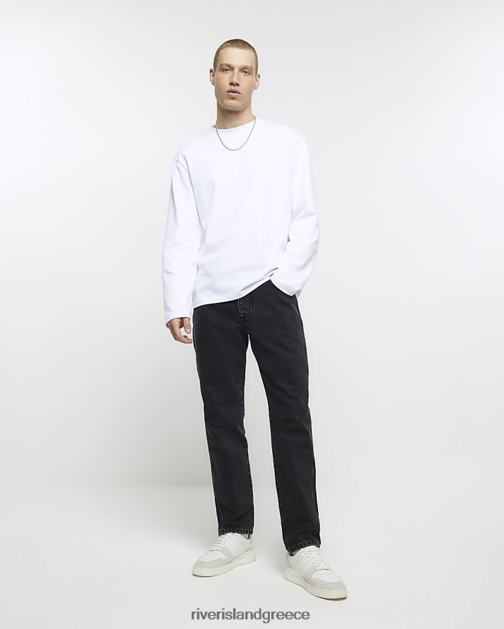 River Island ενδύματα μαύρος άνδρες τζιν με κωνική εφαρμογή B6N8X2927