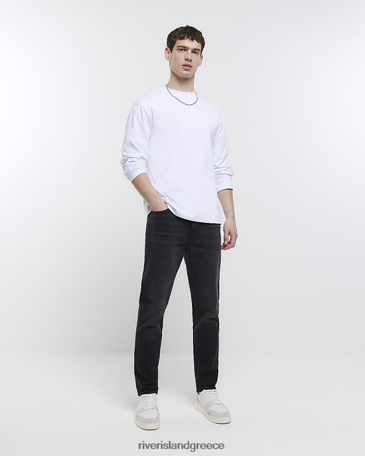 River Island ενδύματα μαύρος άνδρες τζιν με κωνική εφαρμογή B6N8X2928