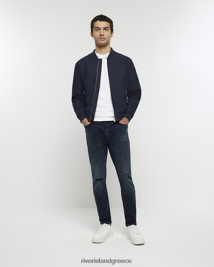 River Island ενδύματα σκούρο μπλε άνδρες στενό τζιν B6N8X5541