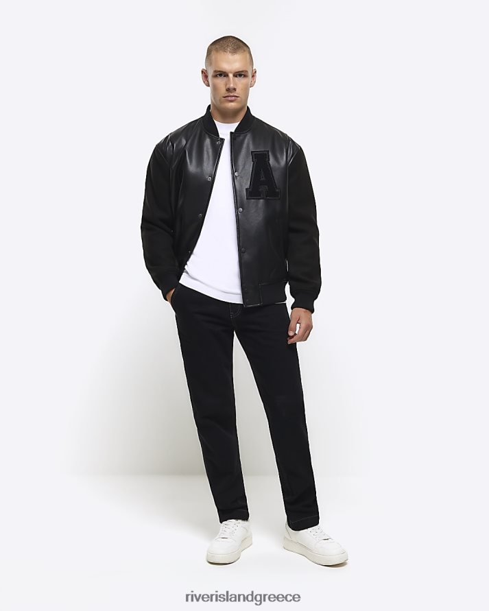 River Island ενδύματα μαύρος άνδρες τζιν ξυλουργική σε χαλαρή εφαρμογή B6N8X5640