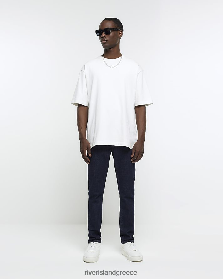 River Island ενδύματα σκούρο μπλε άνδρες στενό τζιν B6N8X5652