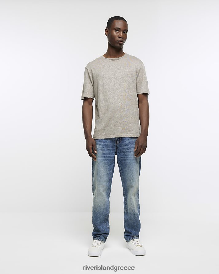 River Island ενδύματα μπλε άνδρες τζιν σε ίσια εφαρμογή B6N8X5672