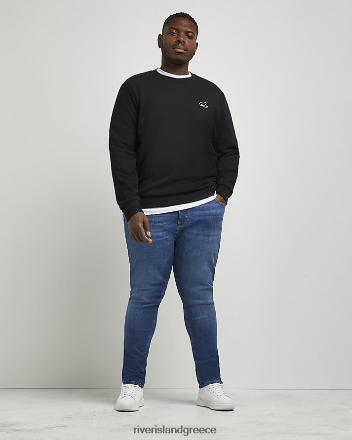 River Island ενδύματα μπλε άνδρες μεγάλο & ψηλό στενό τζιν B6N8X5986