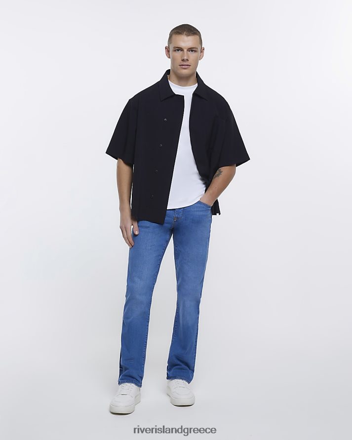 River Island ενδύματα πλυμένο μπλε άνδρες bootcut fit τζιν B6N8X3032