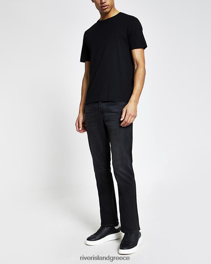 River Island ενδύματα πλυμένο μαύρο άνδρες bootcut fit τζιν B6N8X3033