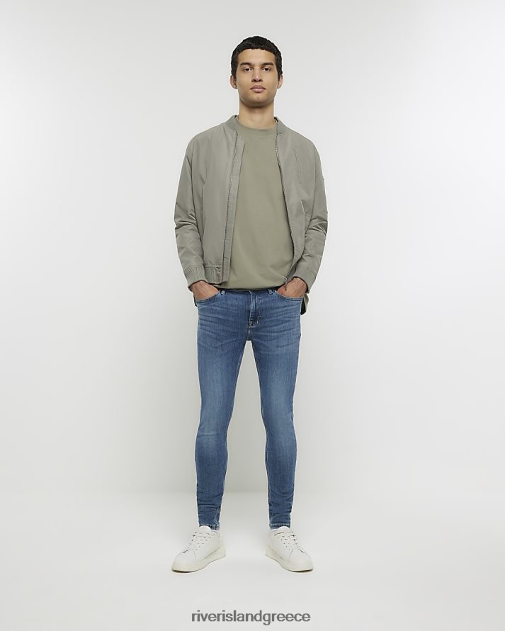 River Island ενδύματα μπλε άνδρες σούπερ skinny σπρέι σε πλυμένα τζιν B6N8X5381