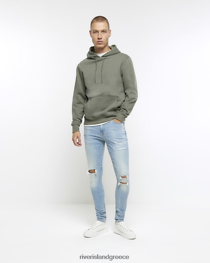 River Island ενδύματα γαλάζιο άνδρες σκισμένο σπρέι σε skinny jean B6N8X5382
