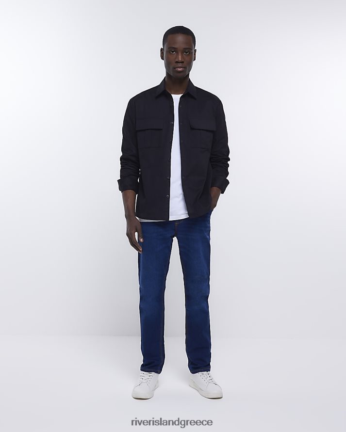 River Island ενδύματα σκούρο μπλε άνδρες slim fit τζιν B6N8X2323