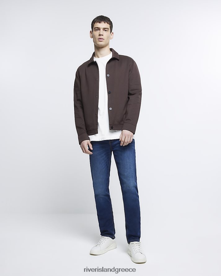 River Island ενδύματα σκούρο μπλε άνδρες slim fit τζιν B6N8X2642