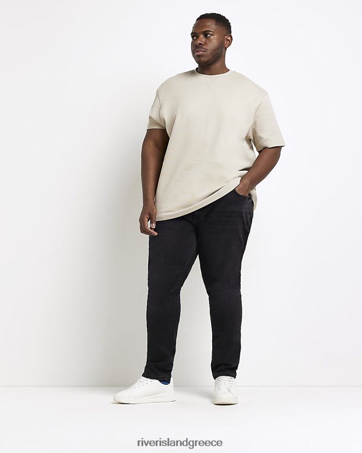 River Island ενδύματα μαύρος άνδρες μεγάλο & ψηλό slim fit τζιν B6N8X3163