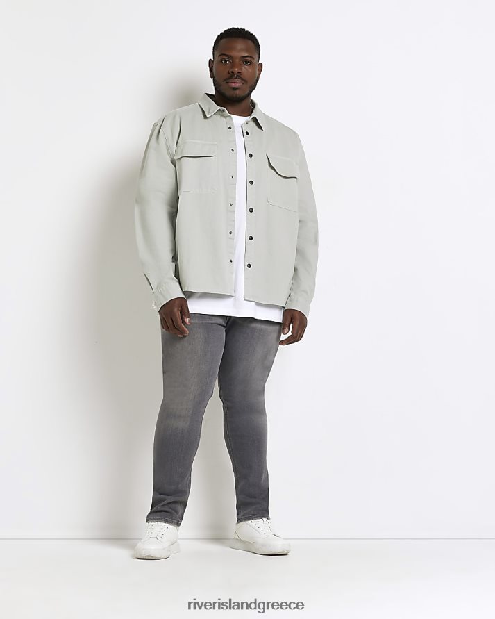 River Island ενδύματα γκρί άνδρες μεγάλο & ψηλό slim fit τζιν B6N8X3167