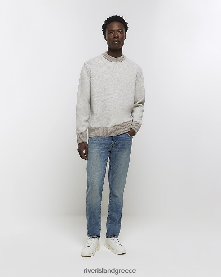 River Island ενδύματα μπλε άνδρες slim fit τζιν B6N8X5427