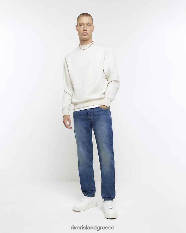 River Island ενδύματα σκούρο μπλε άνδρες slim fit ξεθωριασμένο τζιν B6N8X5633