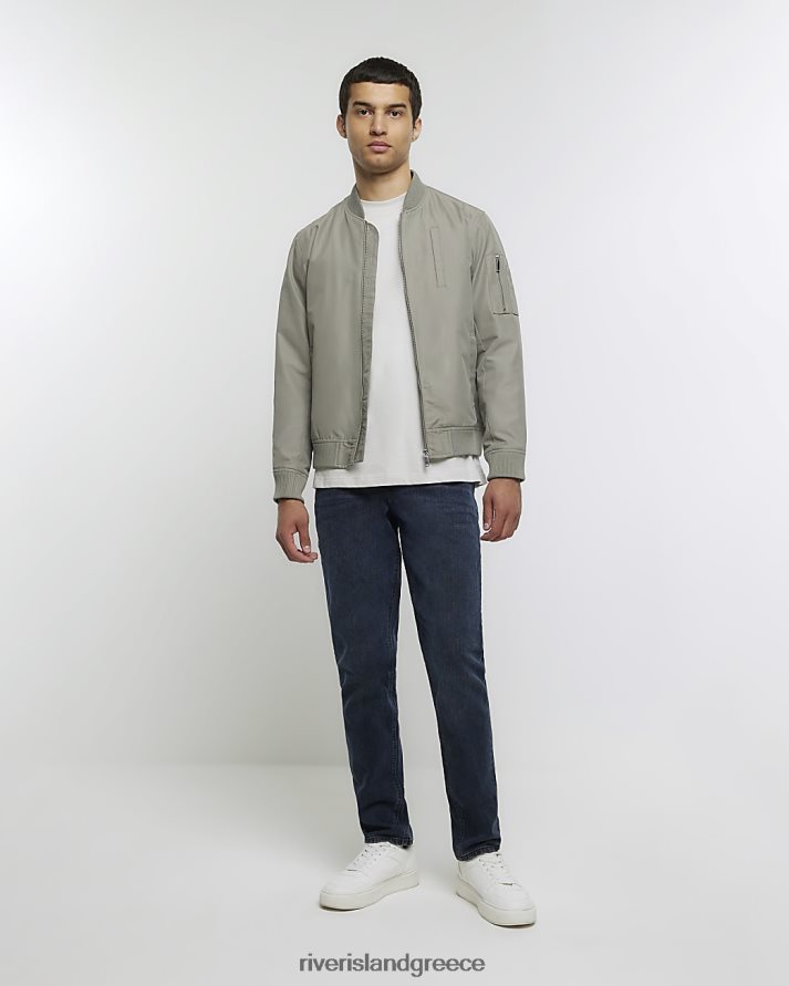 River Island ενδύματα σκούρο μπλε άνδρες slim fit πλυμένο τζιν B6N8X5638